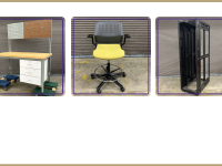 Workbench - $150.00 Steelcase Vecta chair - $25.00 Server rack - $80.00