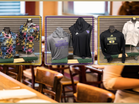 Multicolor mesh shirts - $25 each, sizes L-XL Sleeveless hoodies - $15 each, sizes XL-3XL Track tops - White: $30 each, size small. Black: $15 each, size 3XL