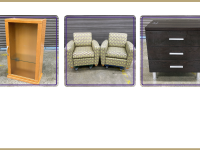 Glass door cabinet, geometric green sofa chair, side table