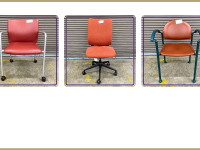 trio of orange chairs