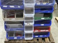 Akro bins on a pallet.