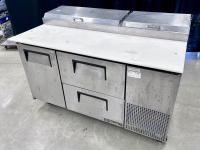 Commercial kitchen refrigerated prep table.
