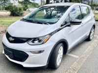 White Chevrolet Bolt electric vehicle.