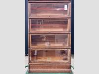 4-stack oak barrister's bookase.