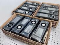 Three boxes of Nvidia graphics cards.