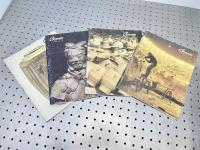 An array of four Ceramics Monthly magazines.