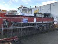 Red and white fire boat.