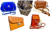 5 handbags in a variety of styles and colors.